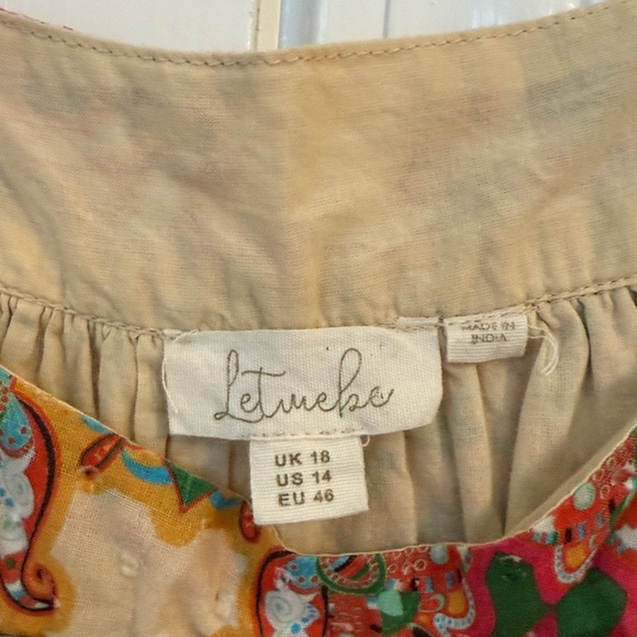 Anthropologie Let Me Be pink and orange mandala print boho tank sz 14 - Picture 2 of 5